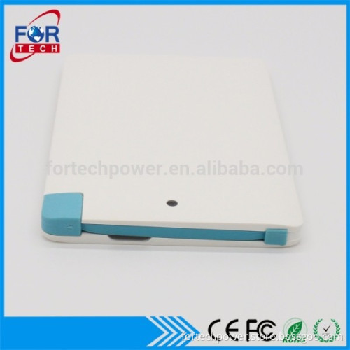 2017 Ultra slim power bank for mi 2000mah smart power bank with USB micro cable for business gift